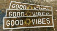 Good vibes sunflower wood sign | Weathered Signs