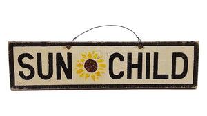 Sun Child w/ sunflower wood sign | Weathered Signs