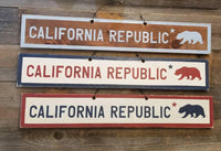 CALIFORNIA REPUBLIC with Cali Bear - Weathered Signs