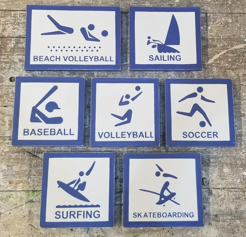 Olympic Sports Emoji Sign - Weathered Signs