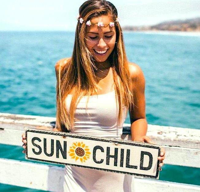 Sun Child Sunflower Wood Sign | Weathered Signs Custom Sign