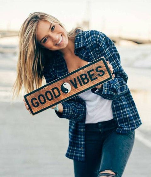 GOOD VIBES with Yin Yang - Weathered Signs